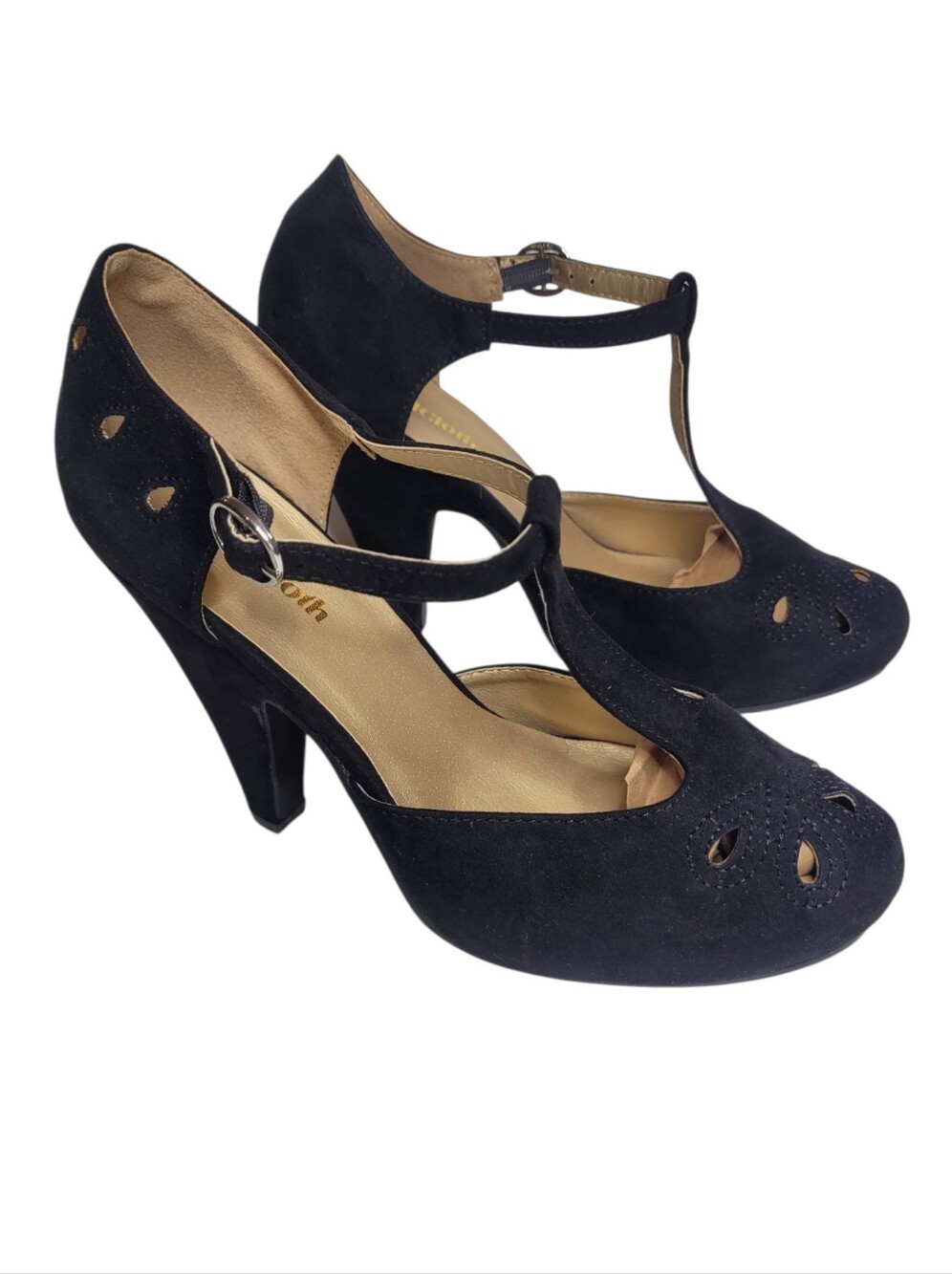 Modcloth T-strap Black Heels Size 8 - Picture 2 of 7